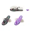 Colorful printed flip-flops for women, summer anti-slip and comfortable beach flip-flops Item Picture